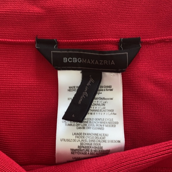 BCBG MAXIAZRIA RED BANDAGE SKIRT - Picture 2 of 4